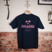 Mitchumm "Le Palme" tshirt - Navy blue & bright pink