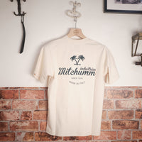 Mitchumm "Le Palme" tshirt - natural & bottle green