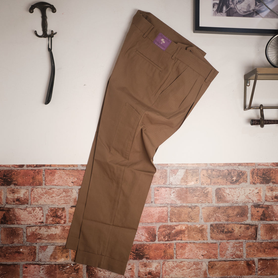 Oversize tobacco cotton worker pant