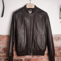 Dark Chocolate Brown Leather zip Jacket