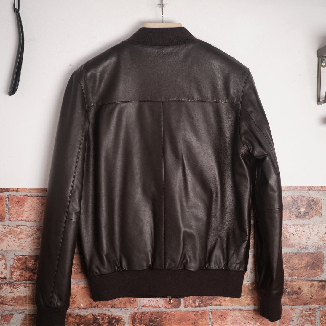 Dark Chocolate Brown Leather zip Jacket