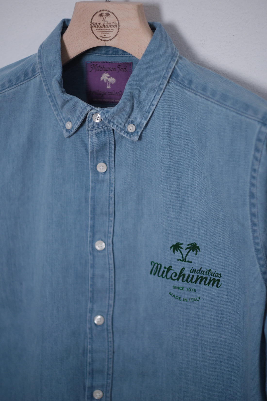 Chambray Denim Button-Down Shirt – Light Indigo