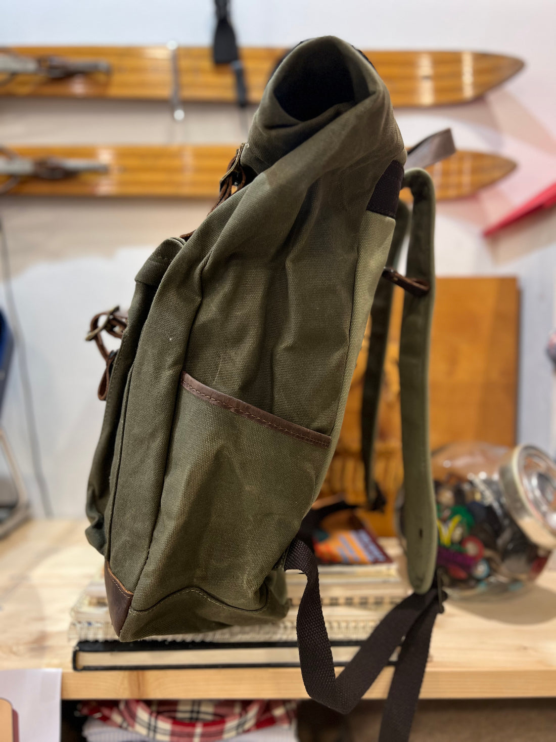 Let’s get lost waxed backpack