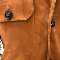 Tobacco Suede leather overshirt