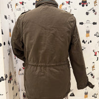 Washed and lined cotton field jacket - military brown