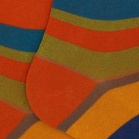 Multicolored Gallo stripes long socks - orange