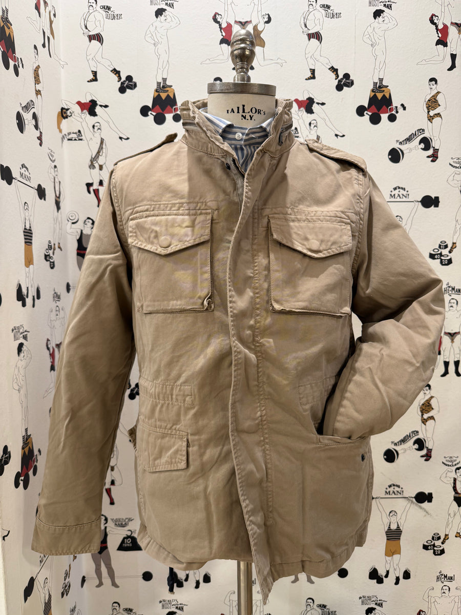 Washed and lined cotton field jacket - Sand