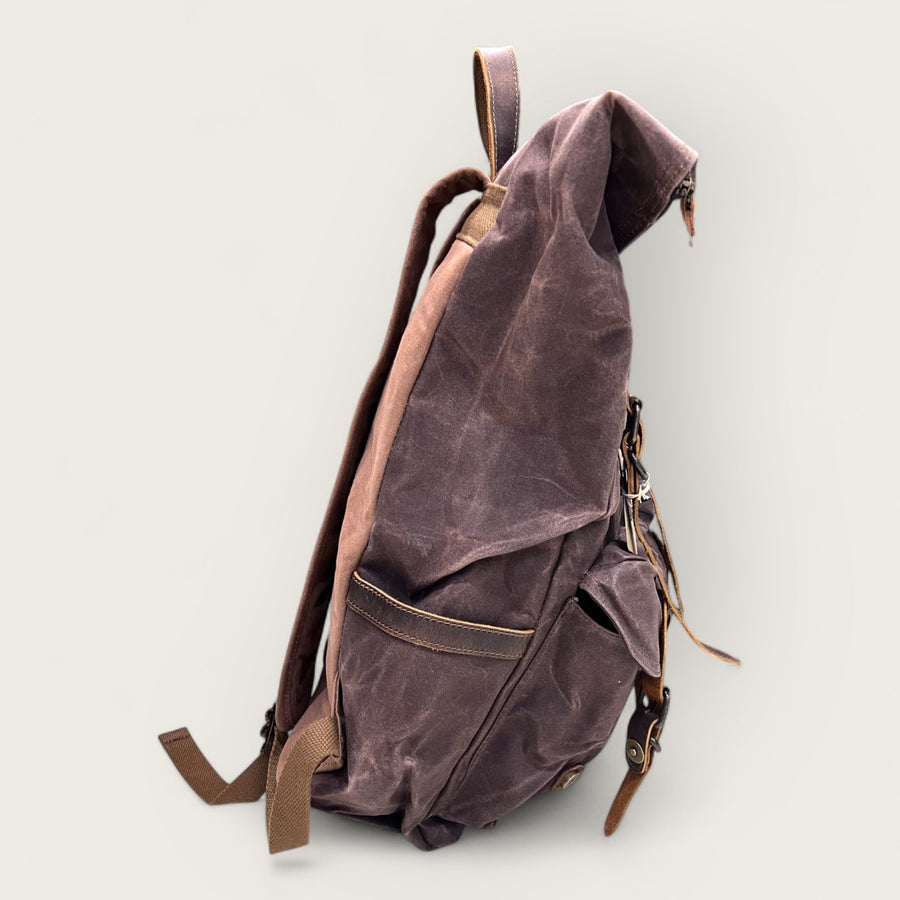 Back to the mountains waxed backpack