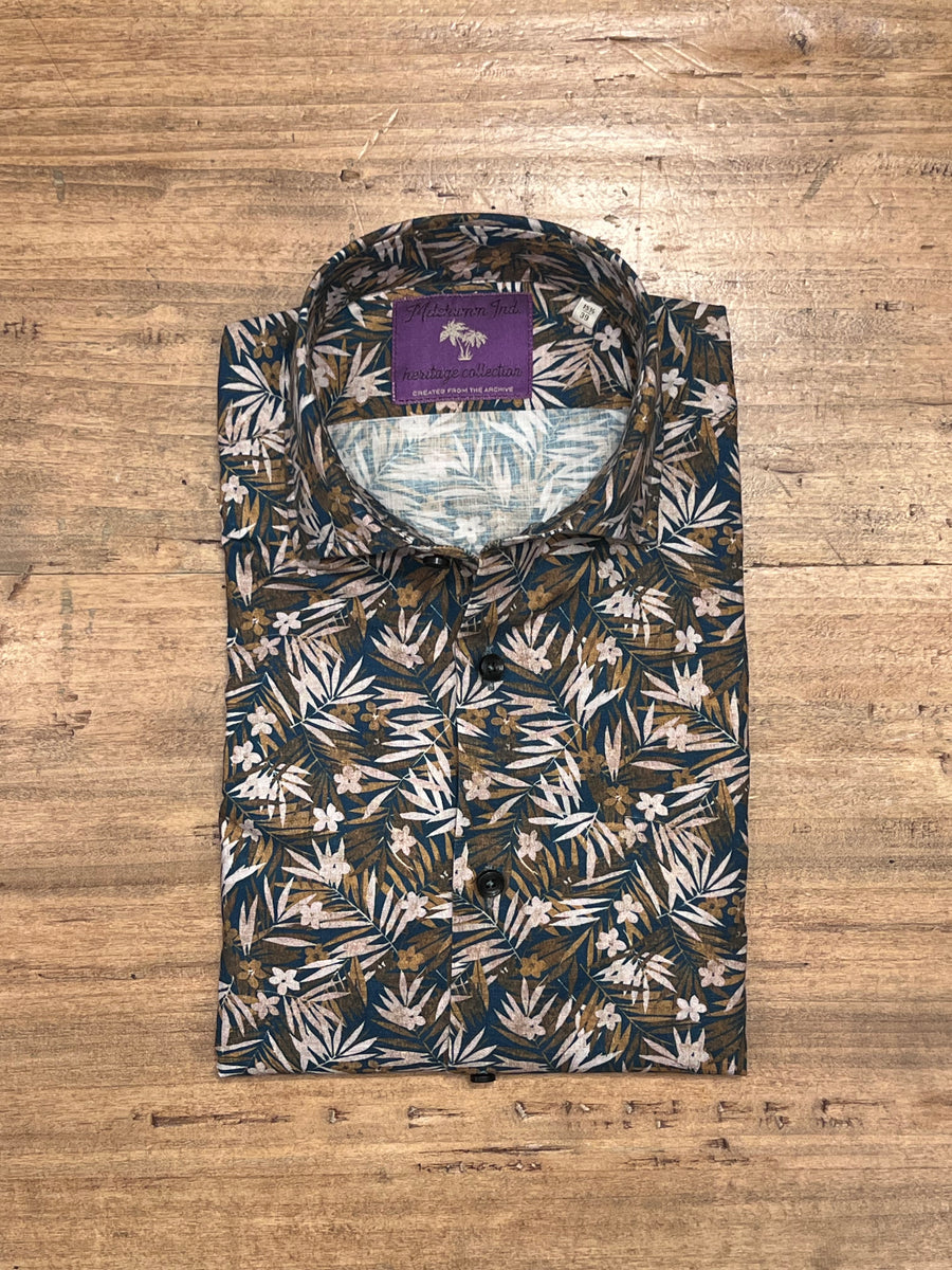 Leaves and flower cotton shirt