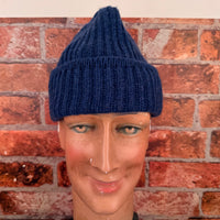 Denim blue cashmere beanie