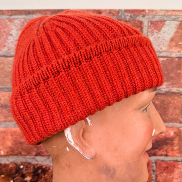 Orange cashmere beanie
