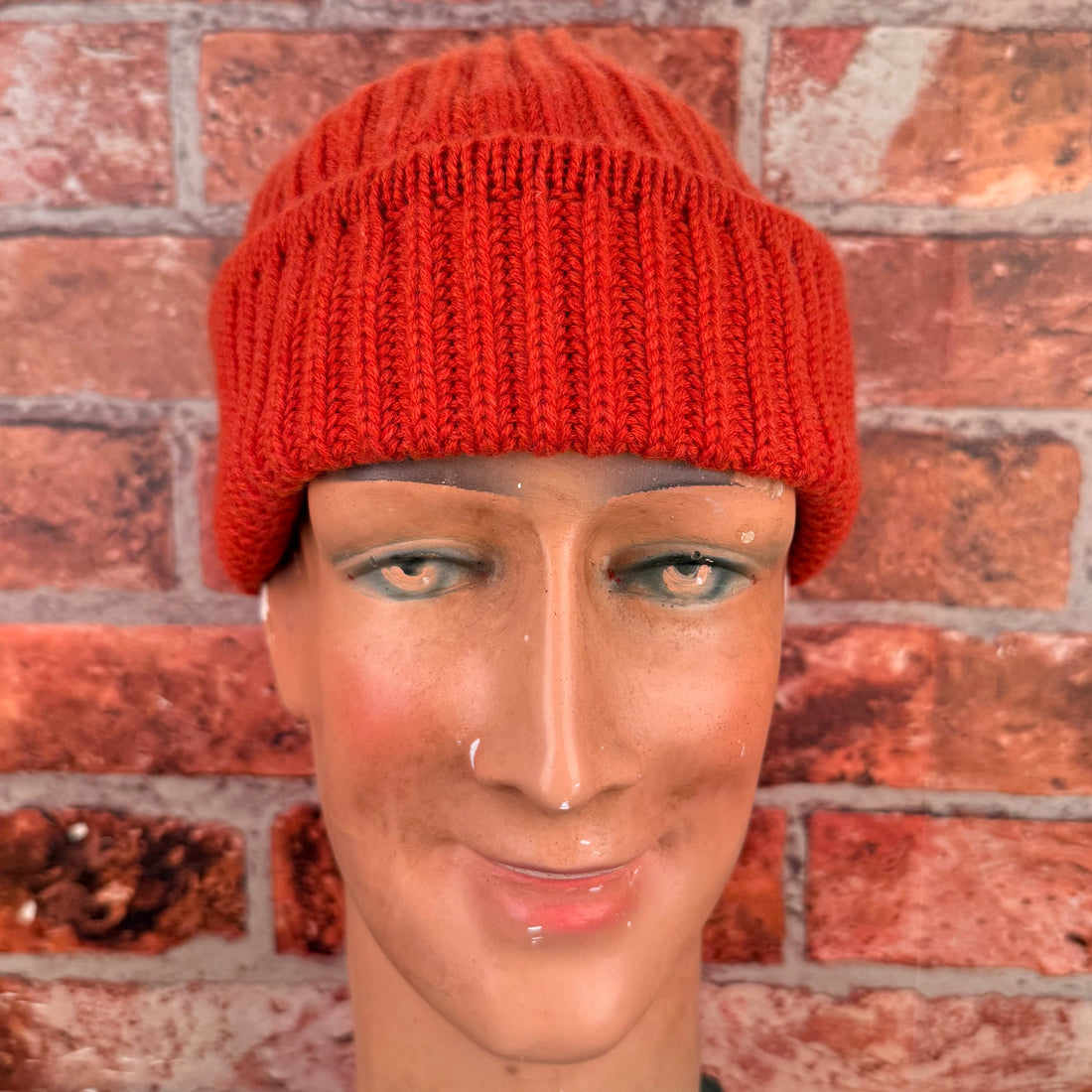 Orange cashmere beanie