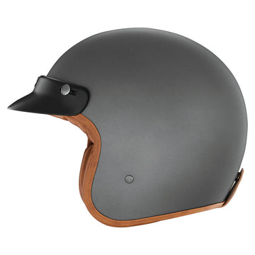 The Classic open face Helmet - Titanium Matte with light brown lining
