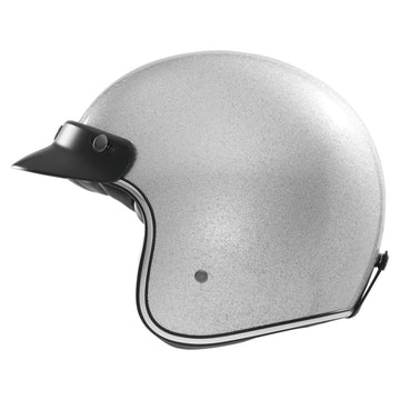 The Classic open face Helmet -  Silver metal flake