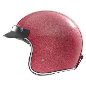 The Classic open face Helmet - Dark pink metal flake