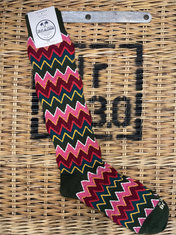 ZigZag Socks - Olive/Pink