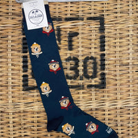 Teddy with beanie and bandana socks - Teal Blue