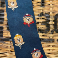 Teddy with beanie and bandana socks - Teal Blue