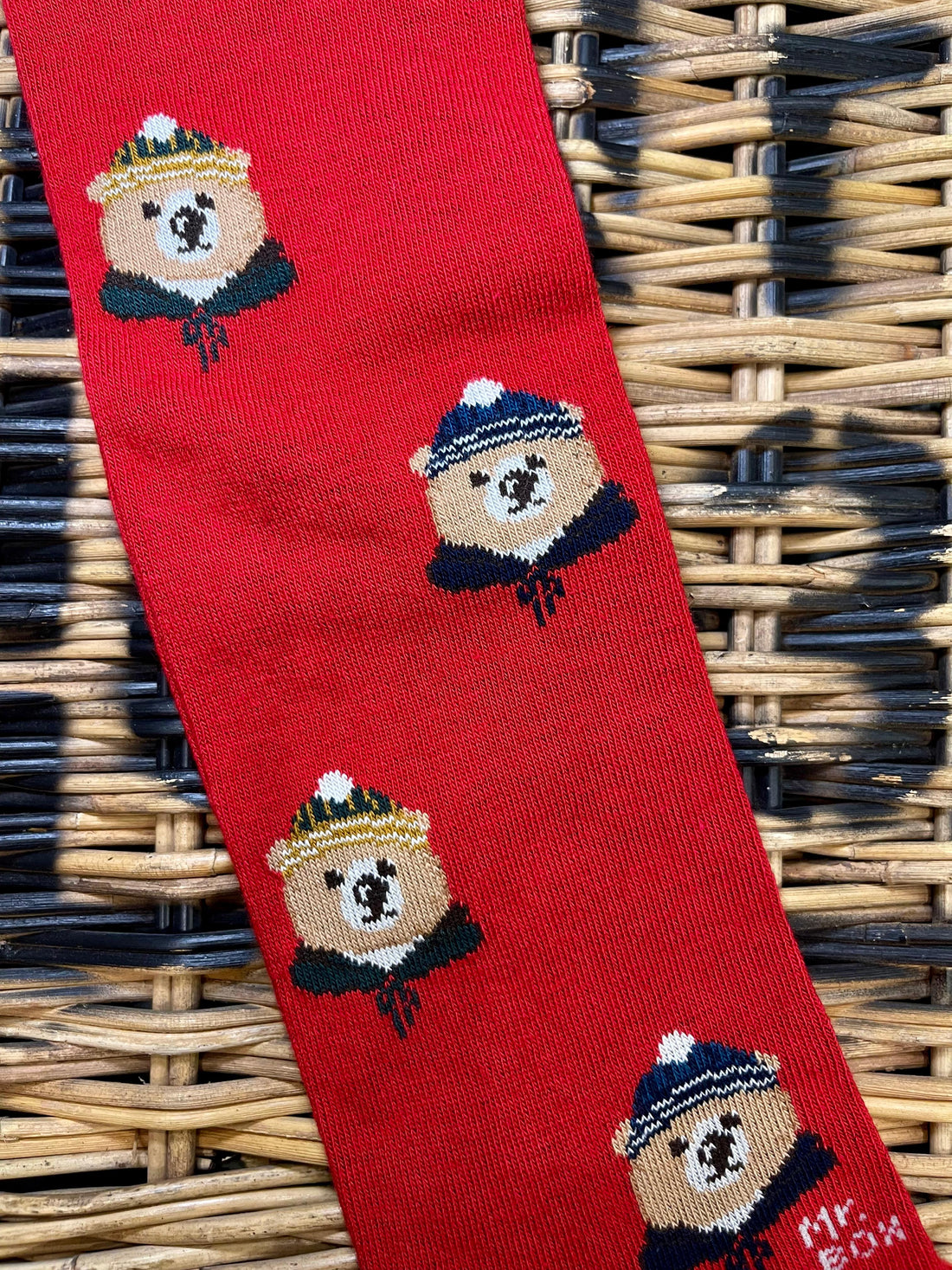 Teddy with beanie and bandana socks - Teal Blue