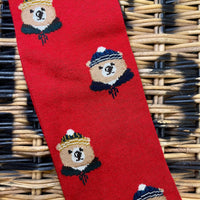 Teddy with beanie and bandana socks - Teal Blue