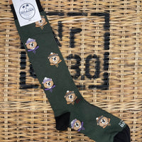 Teddy with beanie and bandana socks - Teal Blue