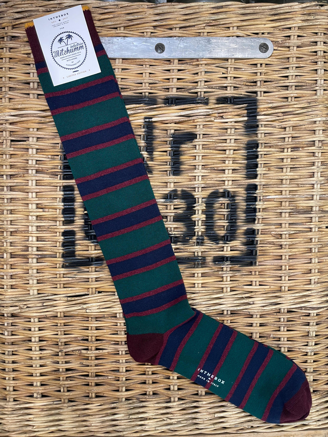 University socks - Burgundy/bottle green