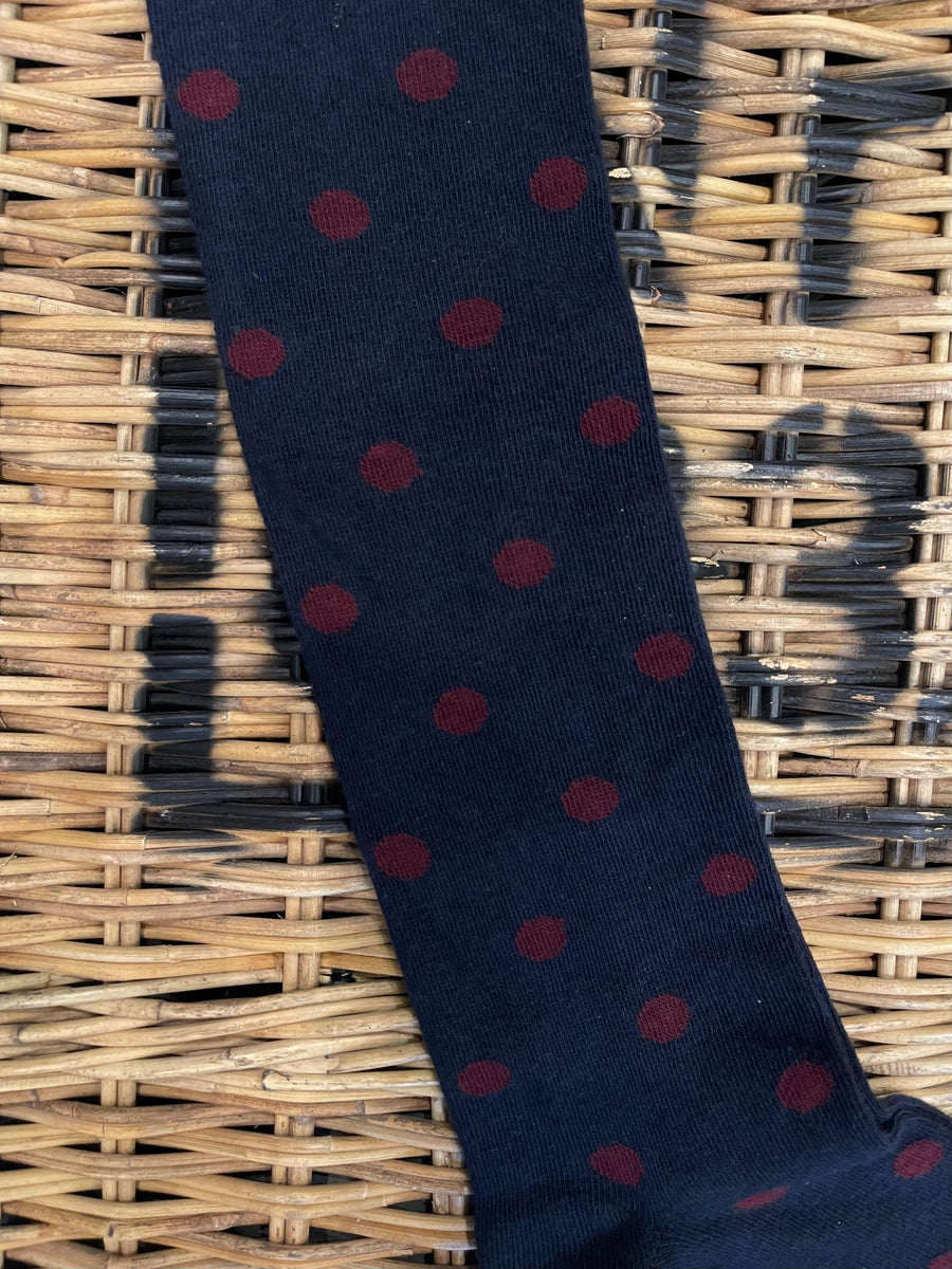 Polka dots socks - Navy blue/Burgundy