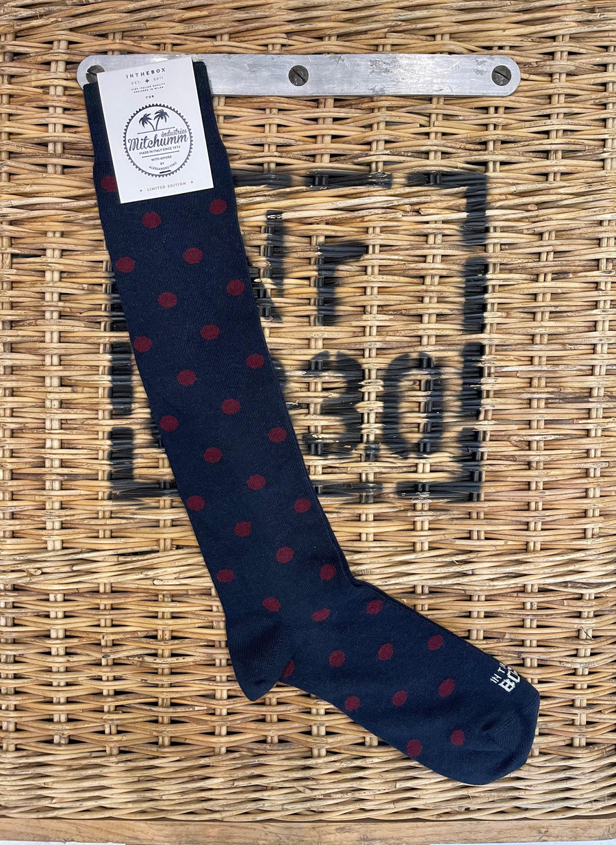 Polka dots socks - Navy blue/Burgundy