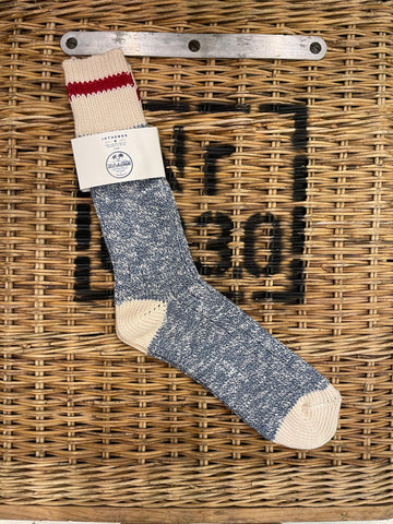 Heritage Basket Socks - Melange Denim Blue