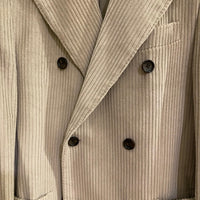 Double breasted off-white corduroy blazer