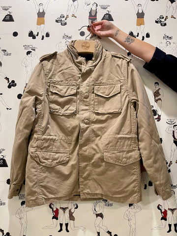 Washed and lined cotton field jacket - Sand