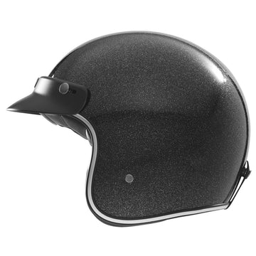 The Classic open face Helmet -  Black metal flake