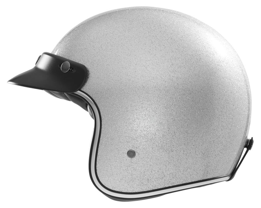 The Classic open face Helmet -  Silver metal flake