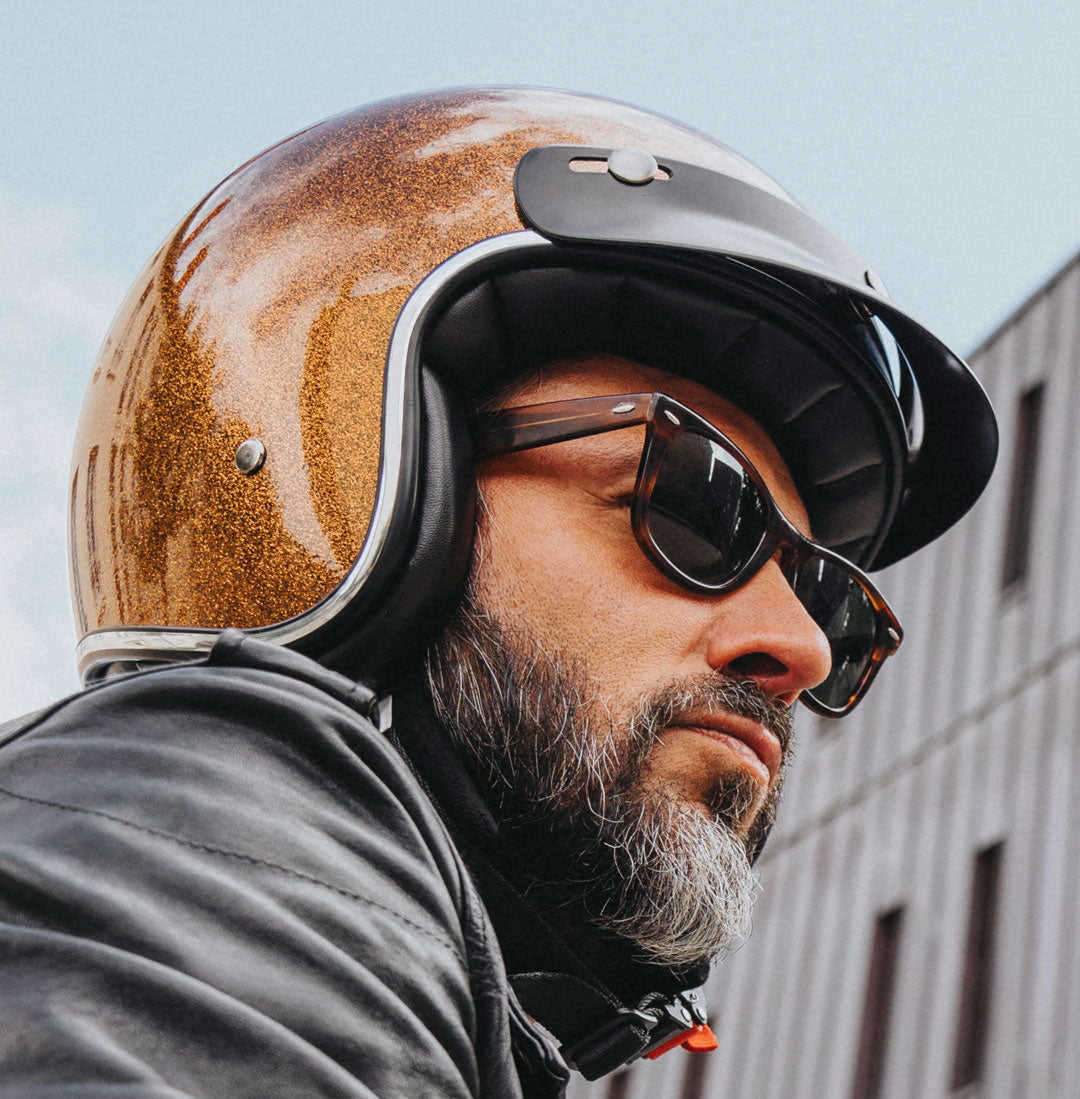 The Classic open face Helmet -  Bronze metal flake