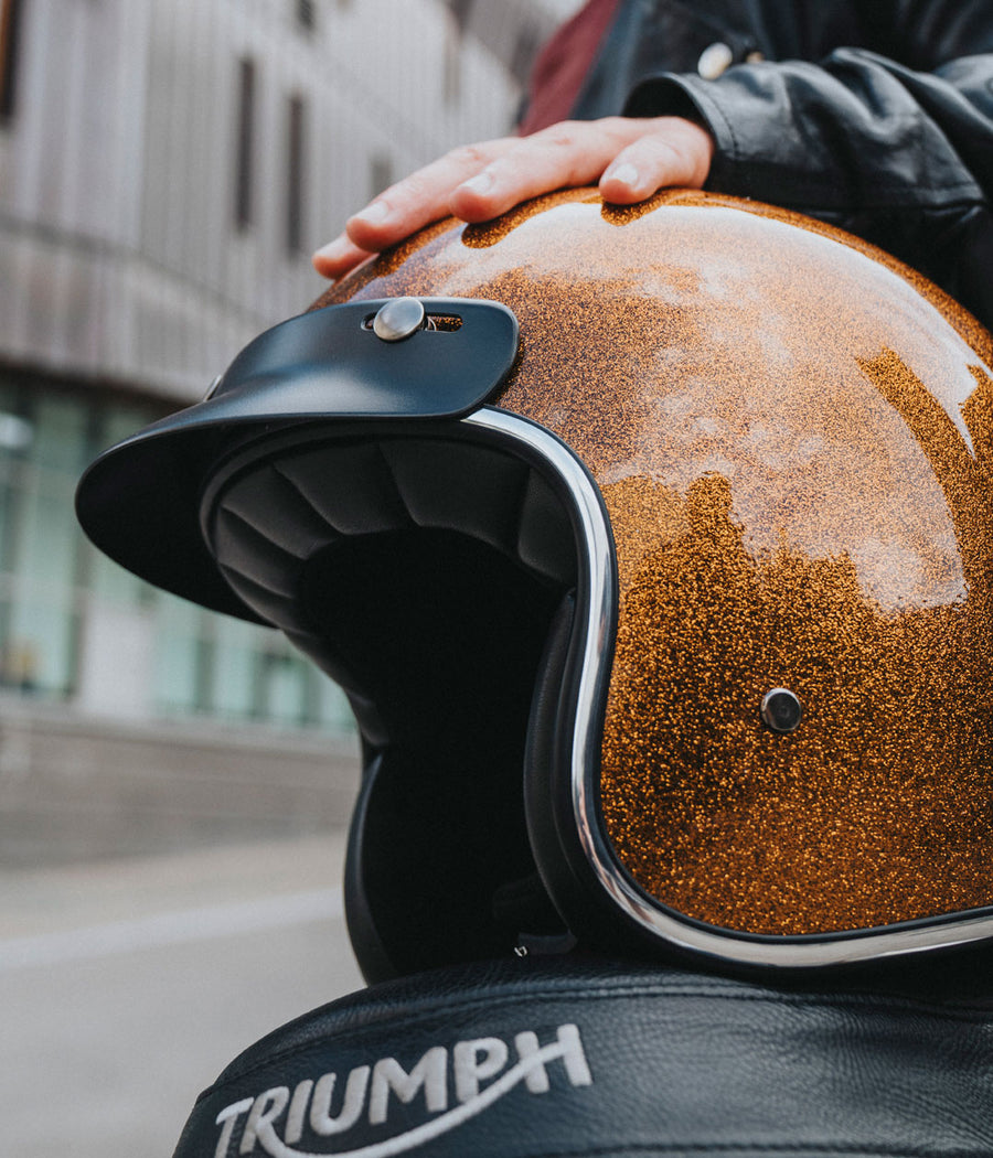 The Classic open face Helmet -  Bronze metal flake