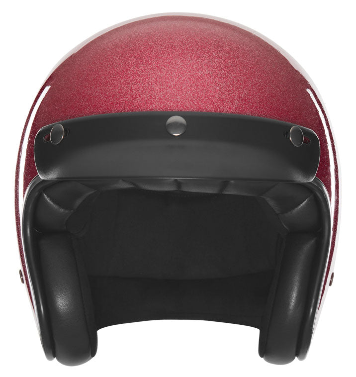 The Classic open face Helmet - Dark pink metal flake