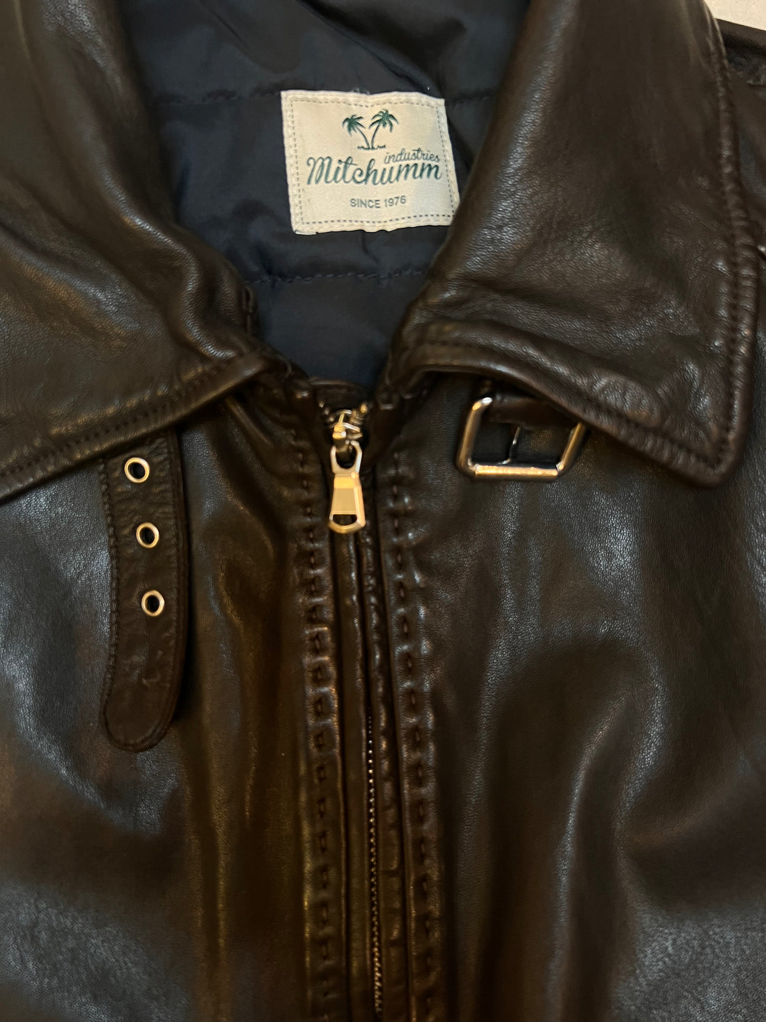 Aviator dark brown Leather Jacket