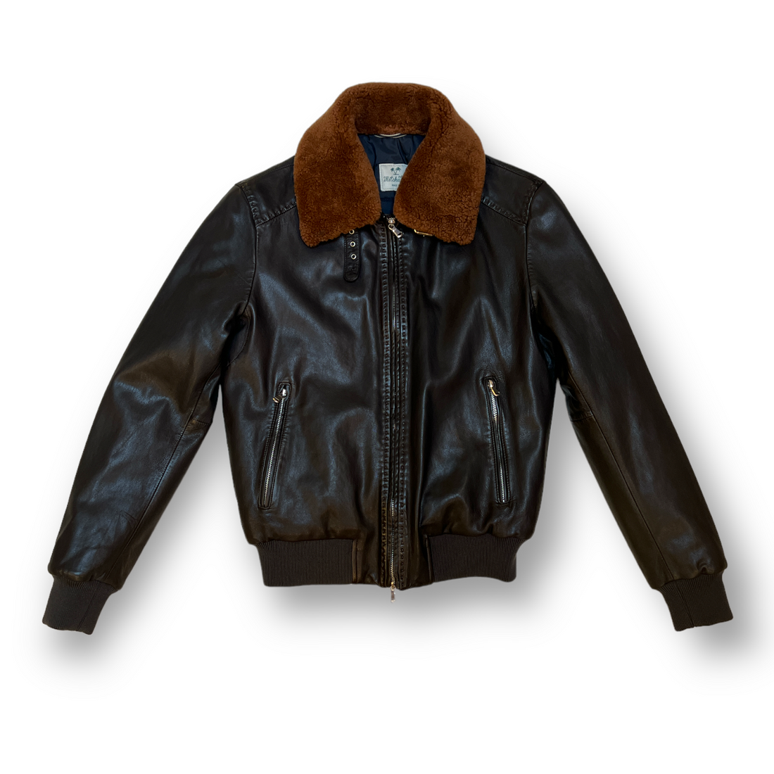 Aviator dark brown Leather Jacket