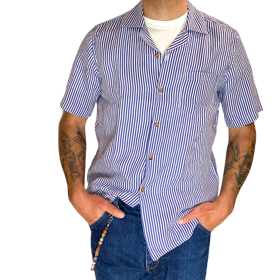 The Linen gentleman's stripes - Bowling shirt