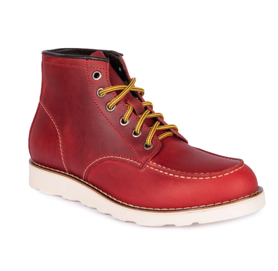 Vintage red leather boots