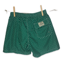 White dots on solid emerald green swimsuit
